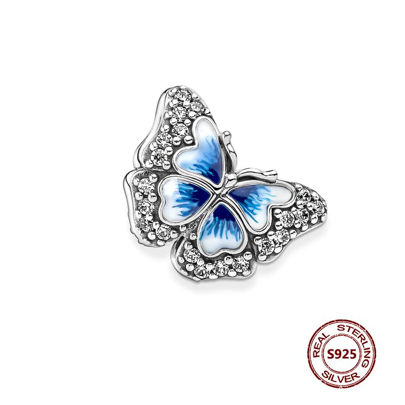 Подвески-хамелеоны, подходят модные оригинальные браслеты, серебро 925 пробы, циркон, осьминог, черепаха, бусина, бабочка, светлячок, подвеска, DIY изготовление ювелирных изделий