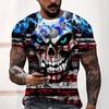 Men's Skull Tshirt 3D Printed Skull Graphic T-shirts For Men Oversized Short Sleeve Punk Tops Tee Shirt Men Death Clothing