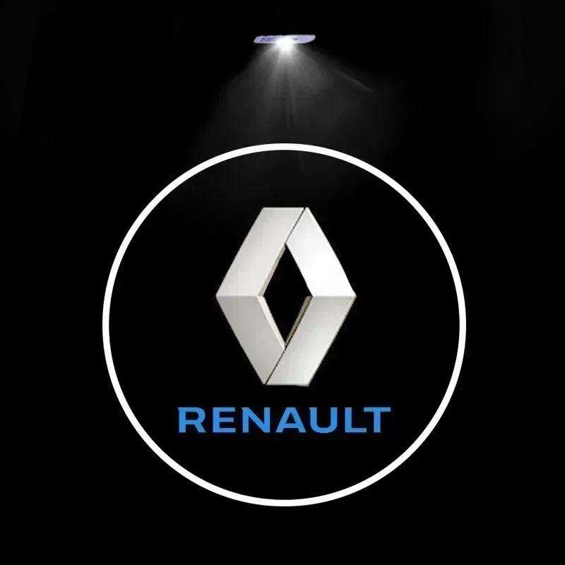 For Renault 2026 New Hub Caps 2Pcs LED Car Door Logo Laser Light Emblem Project Ghost Shadow Welcome Lamp For Renault 3 Koleos M