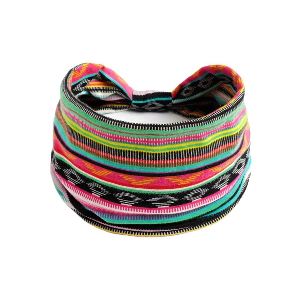 Богемная европейско-американская хлопковая повязка на голову для йоги с принтом, впитывающая пот