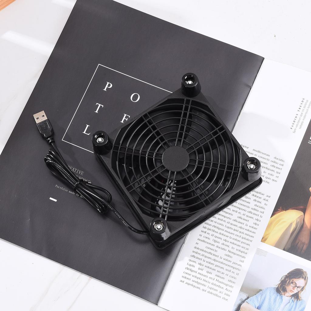 USB-вентилятор для охлаждения роутера, подходит для AC88U R7000, вентилятор для охлаждения ТВ-приставки с двусторонними пластиковыми новыми ножками, 12 см