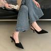 Fashion Elegant High-heeled Single Shoes Pointed Head 2025 Summer New Women's Temperament Lightweight Comfortable Back Strap Cool Pumps