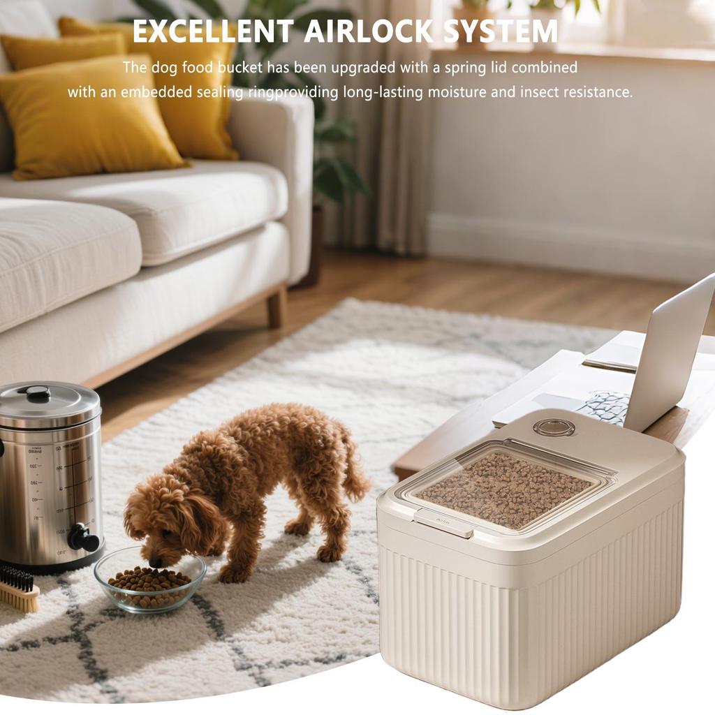 Dog Food Storage Container Large Capacity Transparent Pet Food Bucket Box Moisture Proof Dog Cat Dry Food Bin Sealed Container