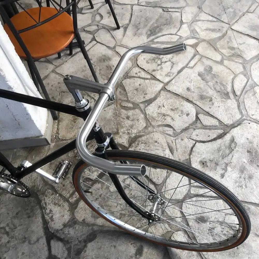Bike Handlebar Rest Bend Bar Aluminum Alloy 22.2 *25.4*420mm Single Speed Bike Track Fixed Gear Road Bicycle bullhorn Handlebar