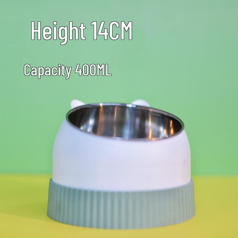 Приподнятые миски для питомцев из нержавеющей стали и керамики - Конструкция против опрокидывания для кошек и собак, Защищает шейные позвонки, Набор с двойной миской