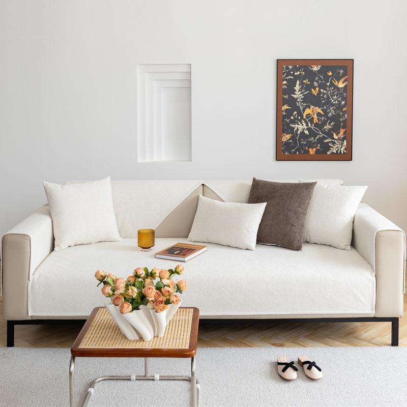 Водонепроницаемое однотонное полотенце для дивана, универсальное для четырех сезонов, противоскользящий бархатный коврик для дивана, минималистичная удобная подушка для защиты от царапин кошек