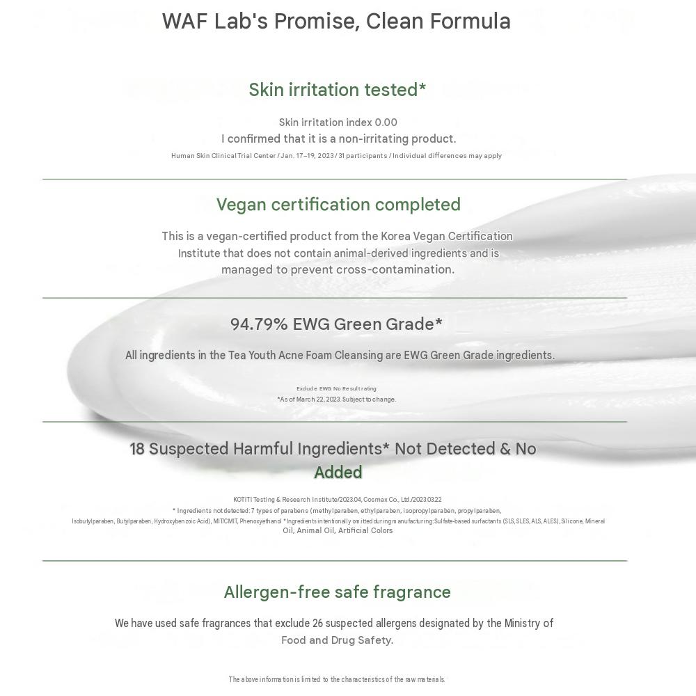 Waf Lab Tea Teen Acne Foam Cleansing 150ml/5.07fl.oz.