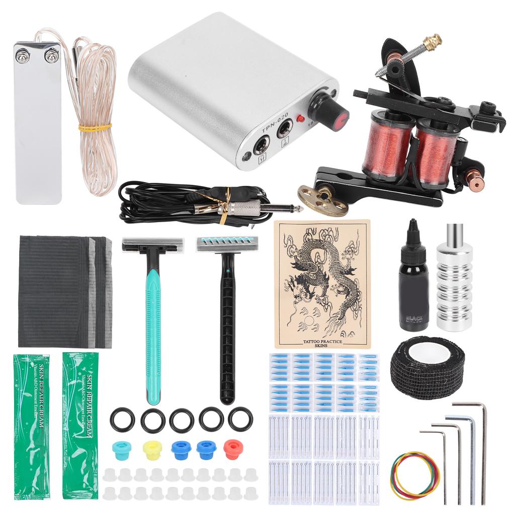 Набор тату-машинок Профессиональный Полный Набор для татуировки Катушки Тату-машинка Игла Громмет Педаль