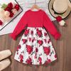 Girls' Fashion Dress Children's Sweet Bow Floral Princess Dress