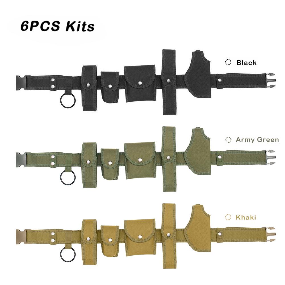 Регулируемый сверхмощный 6 в 1 быстросъемный ремень для правоохранительных органов с сумкой для полиции