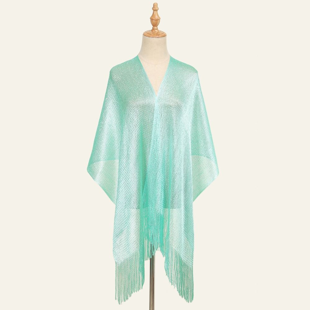 Платья с кисточками, шали, золотые, серебряные летние пляжные шарфы из пашмины для женщин