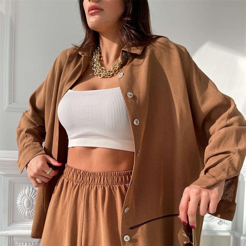 Кардиган, брючные костюмы, одежда для дома, женская одежда из 2 предметов, одежда для сна, зима-осень, ночная рубашка, однотонная винтажная элегантная базовая свободная повседневная домашняя одежда