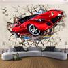 Граффити Обои Автомобиль Разбитая Стена 3D Фреска Спальня Гостиная Кафе Бар Граффити Настенная Фреска Домашний Декор