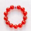 14Mm Large Particle High Quality Pigeon Blood Red Vitreous Natural Chalcedony Agate Bracelet Bracelet
