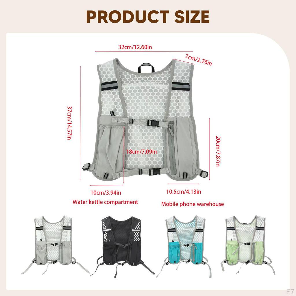 Hydration Backpack Running Vest Water Bladder Bag Daypack Breathable with Reflective Strip for Trail
