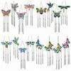 4pcs/set DIY Butterfly Diamond Art Wind Chimes for Adults Double Sided Windchimes with Hollow Tube Diamond Painting Wind Chimes