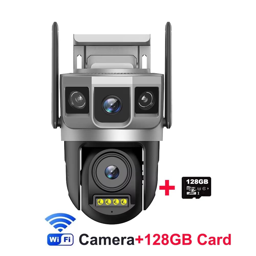 12MP 6K Двойной объектив Тройной экран 4G-SIM IP-камера WiFi Smart Network Беспроводной монитор V380 Безопасность Защита CCTV Домашние камеры