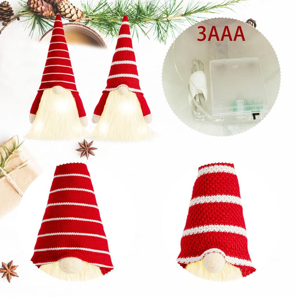 Christmas Luminous Faceless Old Man Doll Window Doll Knitted Hat With Light Goblin Christmas Ornaments