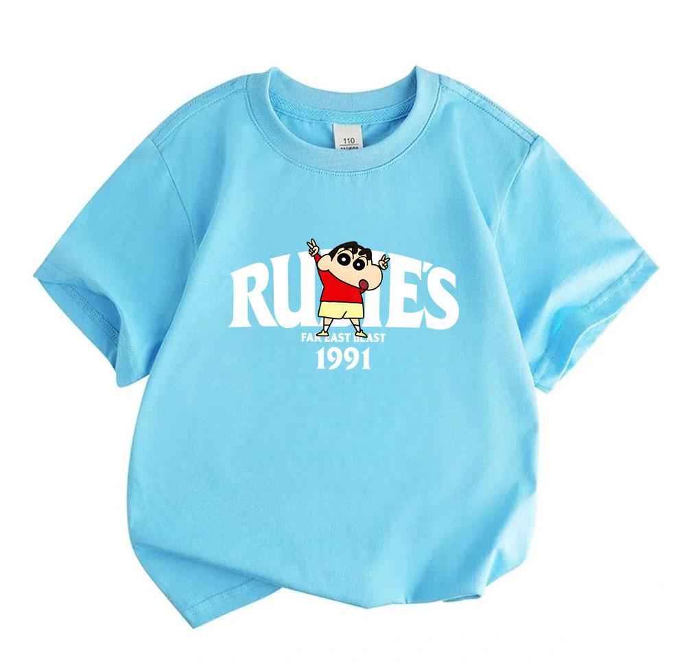 Kids Boys Girls Crew Neck Short Sleeve 100% Cotton T-Shirt, Cute Cartoon Funny Character Printed Casual Soft Breathable Summer Top Tee for Children Da