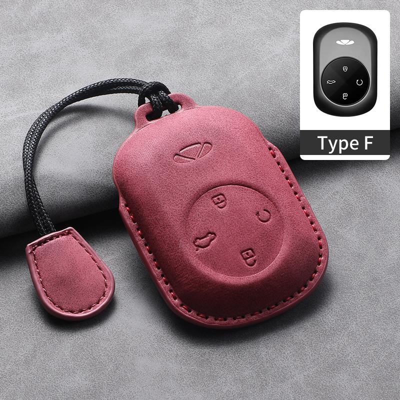Для Chery Fulwin T9 2025 Кожаный чехол-сумка для ключей автомобиля Кошелек Держатель Чехол для ключей Брелоки Автоаксессуары Веревка для ключей Брелок