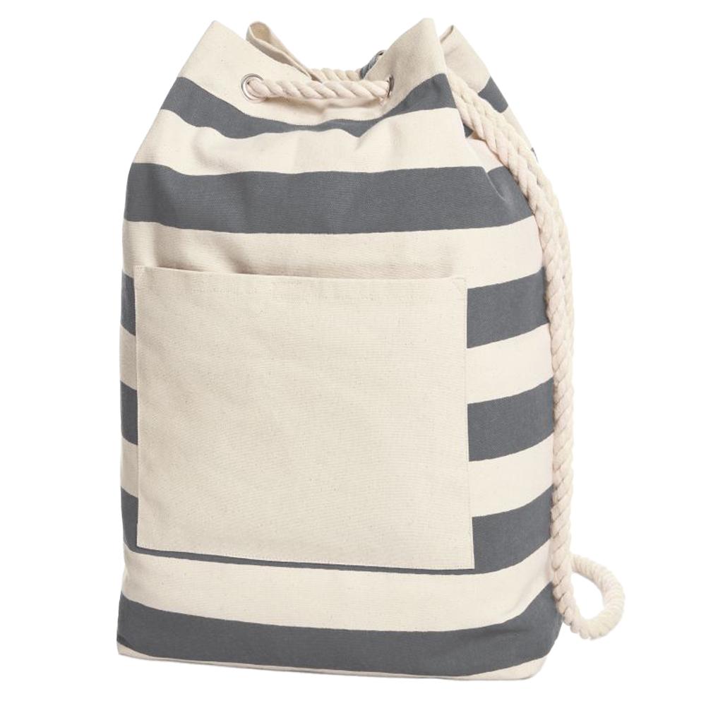 Halfar Contrast Striped Beach Drawstring Bag