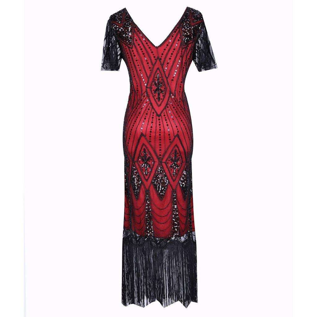 Elegant Womens Sequins Beaded Sleeveless Cocktail Dress For Timeless Evening Glamour