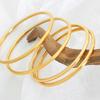 Fadeless Bracelet Bangles For Women Stainless Steel Gold Plated Simple Round Women's Bangle Bracelets Woman Zircon Accessories