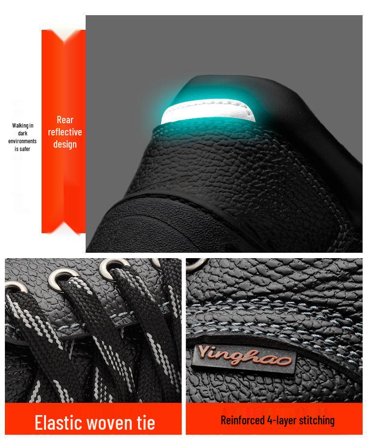 Men's Wear-Resistant Safety Work Shoes - Anti-Smash & Anti-Puncture Rubber Sole