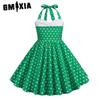 Girls' Dress Halter Spliced Polka Dot Vintage Children's Dress
