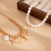 Пляжный отдых Морская звезда Ракушка Сплав Подвеска Браслет Премиум Жемчуг Бижутерия для рук Свежая и милая Повседневная Бижутерия для женщин