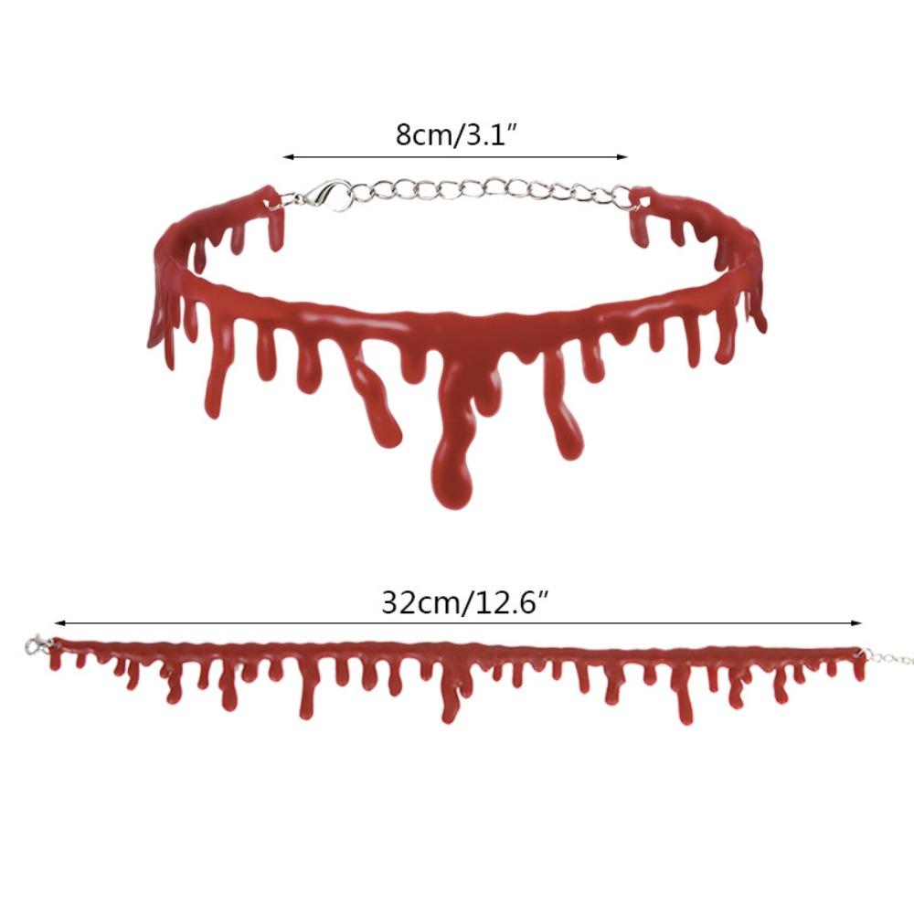 1Pc Halloween Blood Necklace Women Chokers Necklaces Halloween Party DIY Decorations Haunted House Horror Props Kids Toy Gift