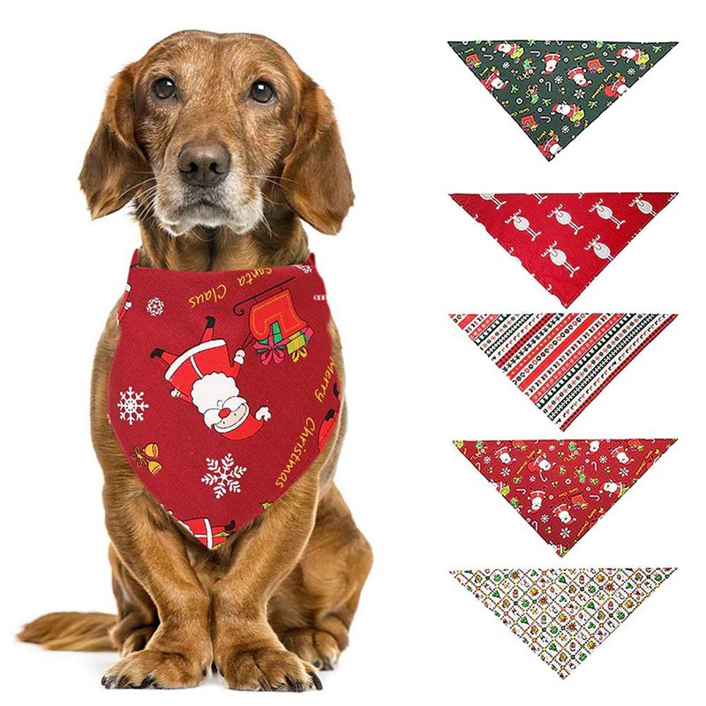 Claus Patten Pet Accessories Dogs Bandanas Christmas Pet Decor Cats Triangular Scarf Pet Costume