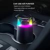 Air Purifier Devices for Car with Usb Colorful Night Light Touch Screen Multi-layer Filter Odor Removal Negative Ions Generator
