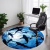 1PC Shark Swarm Office Round Area Rug, Mat Suitable For Office, Under Office Chairs Bedroom Living Room Home Decor, Room Deco