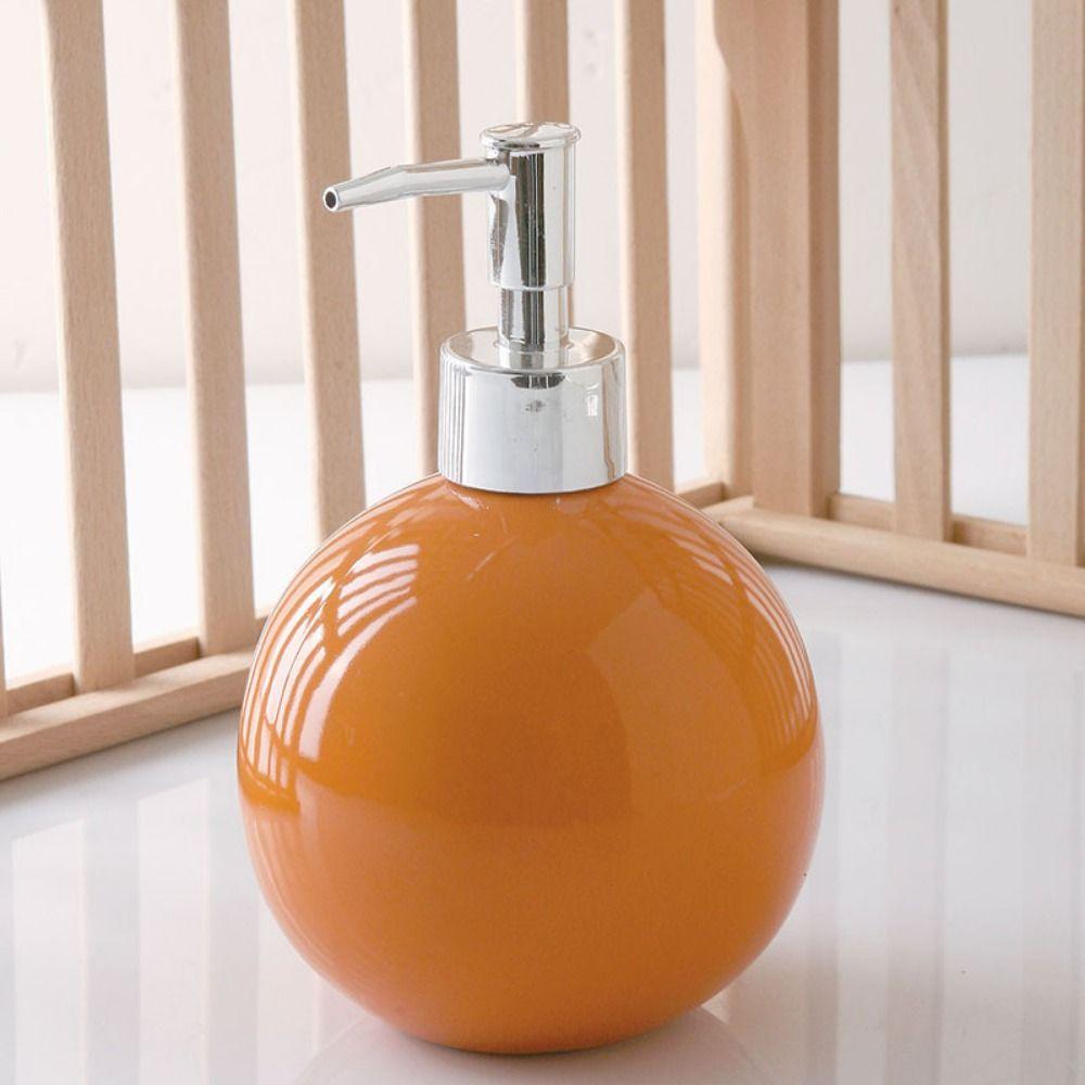 Press Type Ceramic Hand Soap Bottle Refillable Bath Lotion Pump Jar Liquid Soap Container Home
