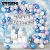 110 шт., белый, синий 4D воздушный шар из алюминиевой фольги, гирлянда-арка, набор для свадьбы, детского душа для мальчиков и девочек, украшения для дня рождения