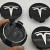 ANC1 4pcs 56mm Black Silver Car Wheel Center Caps Rims Hub Cover Logo For Tesla Model 3 Y X S Hubcaps Auto Accessories