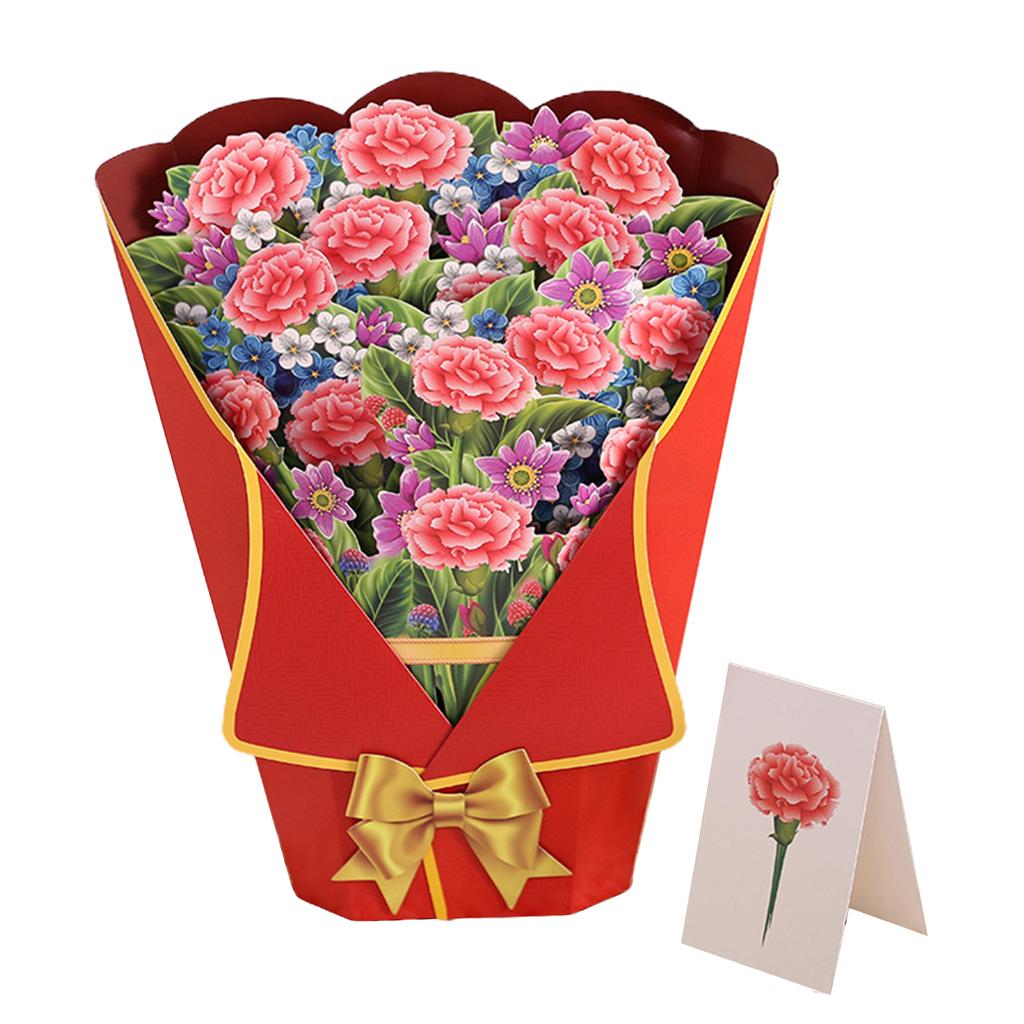 1 шт., открытка с букетом цветов 33*25,5 см, 3D значимый подарок