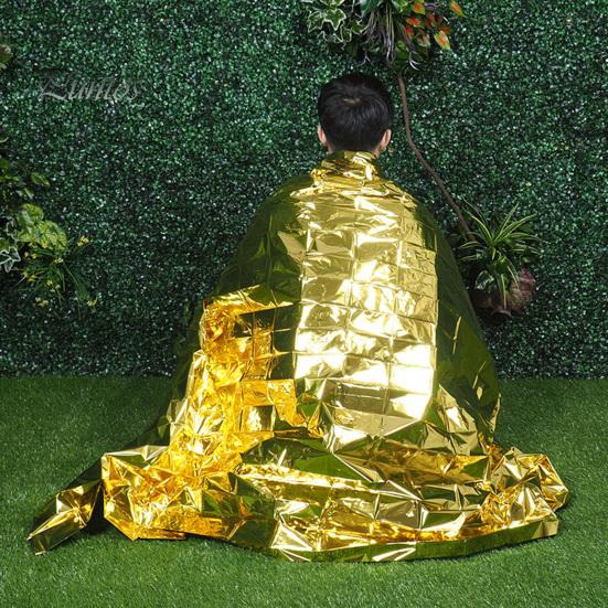 Аварийное тепловое одеяло Портативные водонепроницаемые одеяла для выживания Ветрозащитное влагостойкое одноразовое теплоотражающее снаряжение для выживания на открытом воздухе