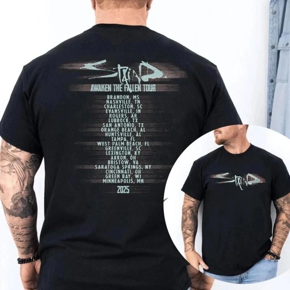 Staind Awaken The Fallen Tour 2025 Tshirt Gift For Fan Shirt Unisex T-Shirt