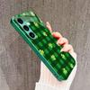 Репейник четырехлистник Стеклянный чехол для телефона для Samsung Galaxy S26 S25 S24 S23 S22 S21 FE Ultra Plus Встроенное стекло зеленый Изысканный
