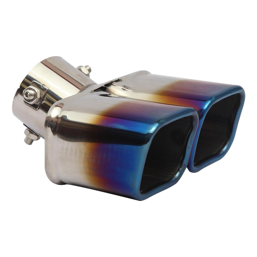 Автомобильный глушитель из нержавеющей стали, квадратный, круглый, изогнутый, с двумя выхлопными трубами, наконечник глушителя, наконечник трубы глушителя