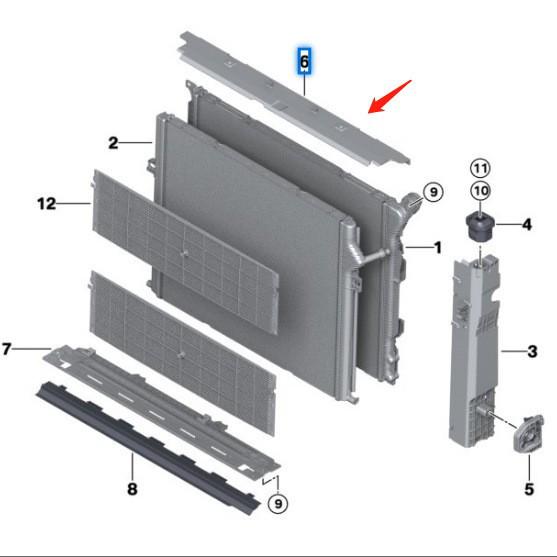 BMW 3 Series F30LCI Radiator Support Upper Cover