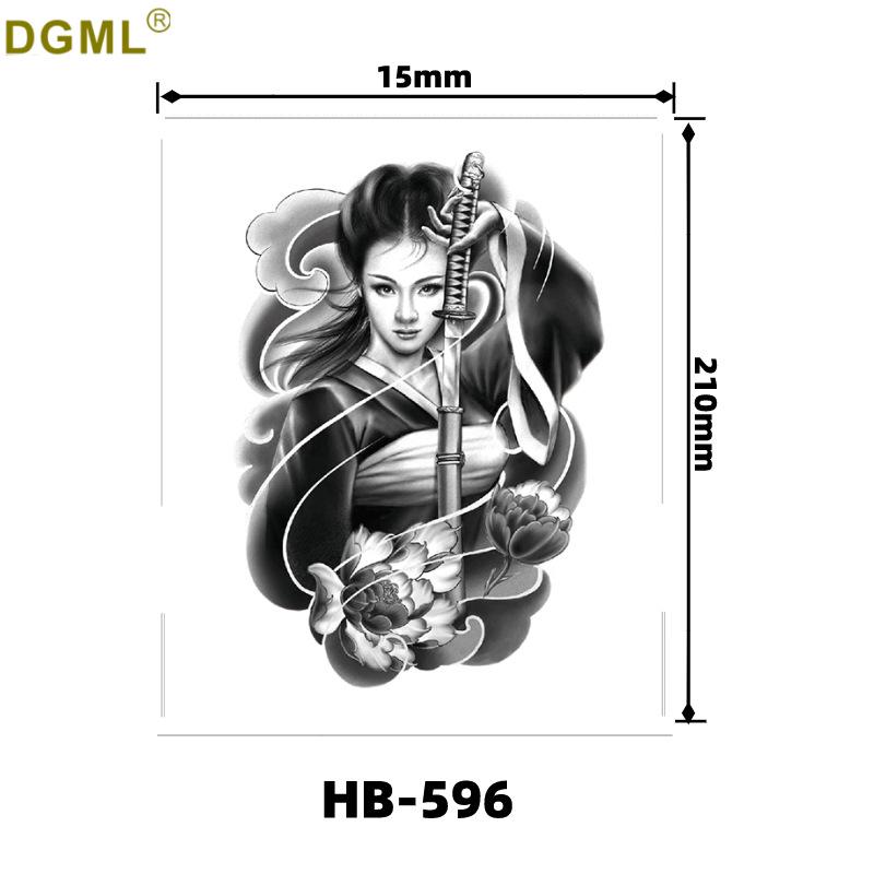 Kirin Lion Fox Totem Flower Tattoo Sticker – Waterproof & Customizable Realistic Design