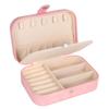 Hatori Travel Jewelry Box, PU Leather Small Jewelry Organizer for Women Girls, Double Layer Portable Mini Travel Case Display Storage Holder Boxes