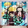 Demon Slayer Cartoon Anime Dustproof Balcony Screen Curtains For Living Room Bedroom Blackout Curtains Polyester Home