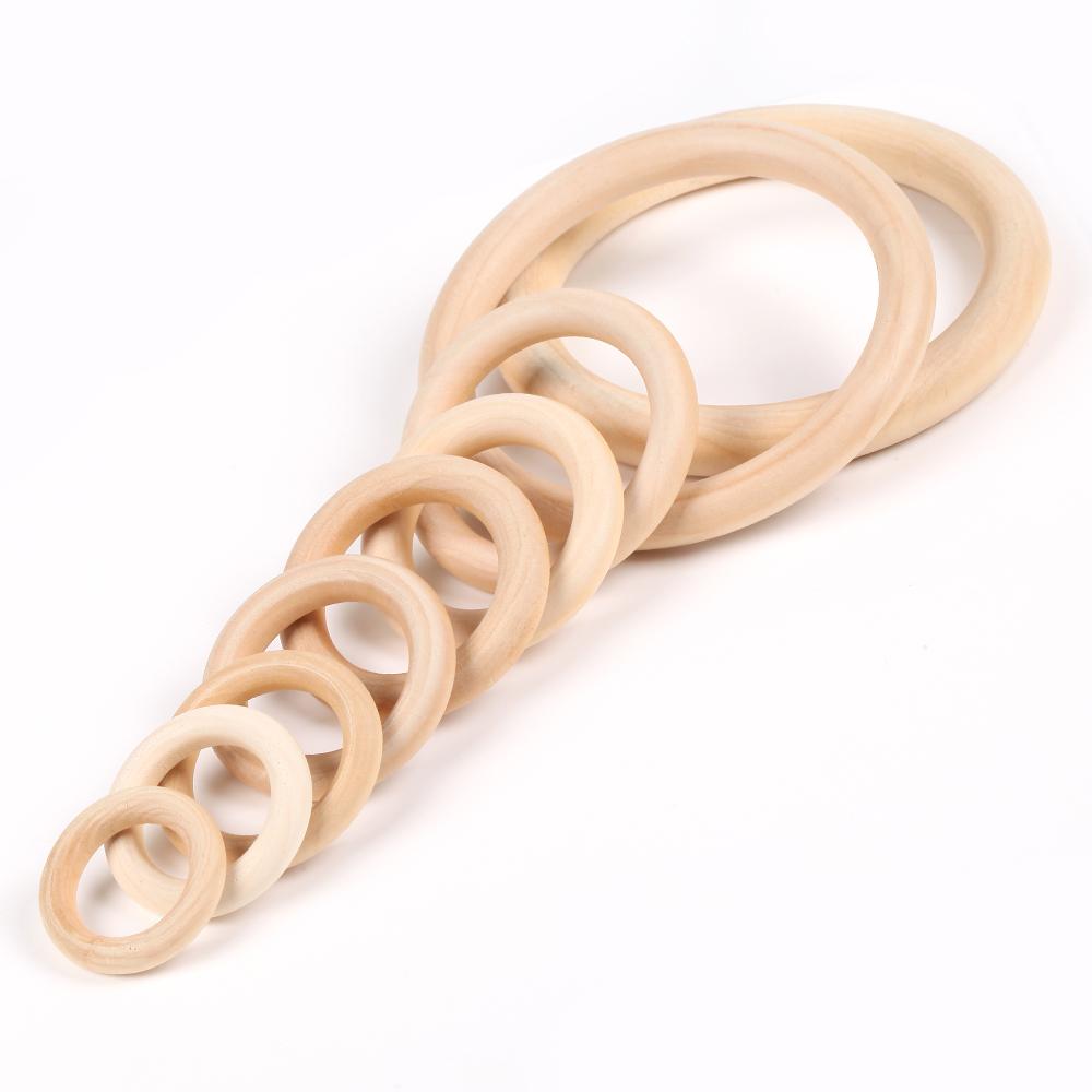 Natural Wooden Teething Round Ring Wood Lead-Free Beads For Jewelry Making DIY Handmade Accessories
