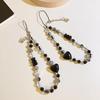 Ins Summer Small Fresh Cool Black Bear Strawberry love Chain Mobile Phone Shell Chain Female Portable Wrist Strap Rope.