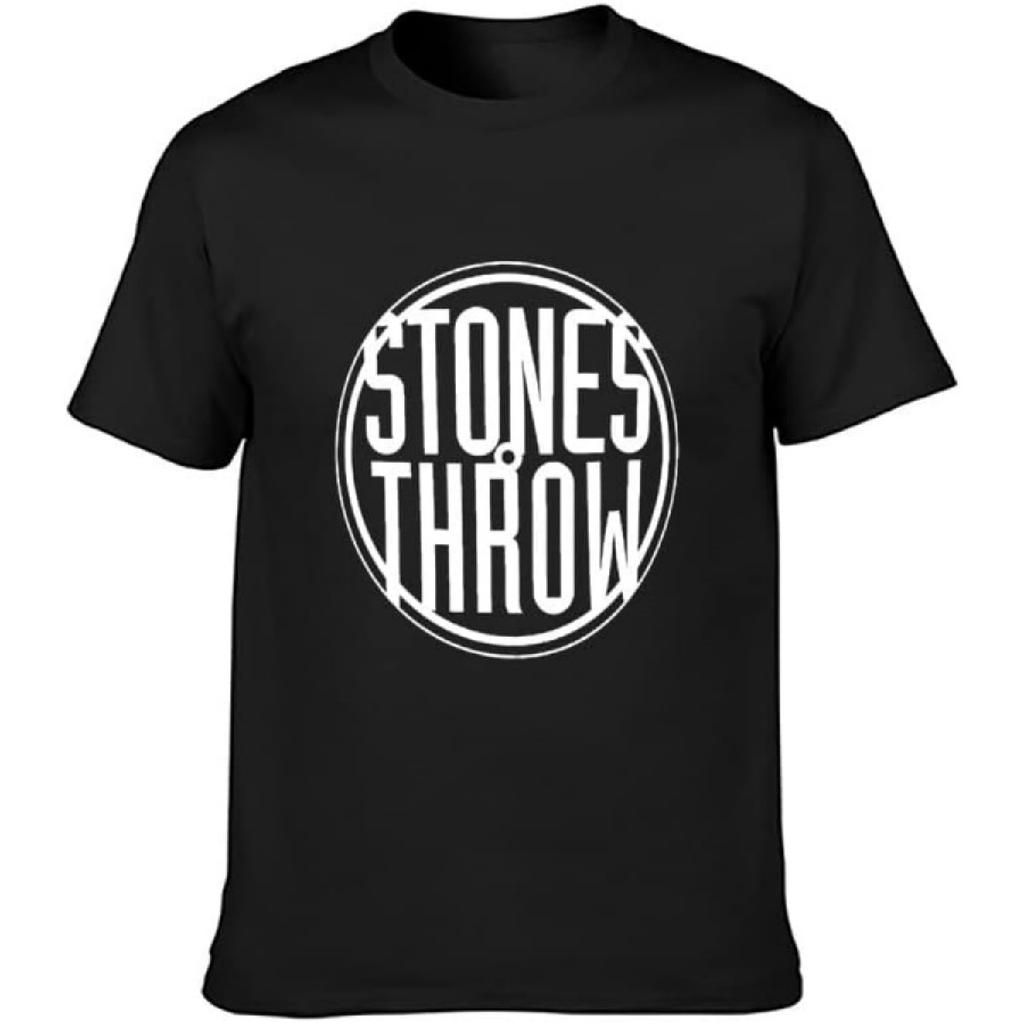 Stones Throw Records Хип-хоп Смешные Унисекс 100% Хлопок Футболки с коротким рукавом Черный