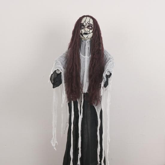 Halloween Ornament Scary Ghost Figure Operated Halloween with Sound Battery Bride Skeleton Decoration Creepy